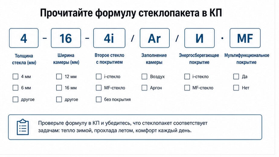 Чеклист чтения формулы стеклопакета в коммерческом предложении