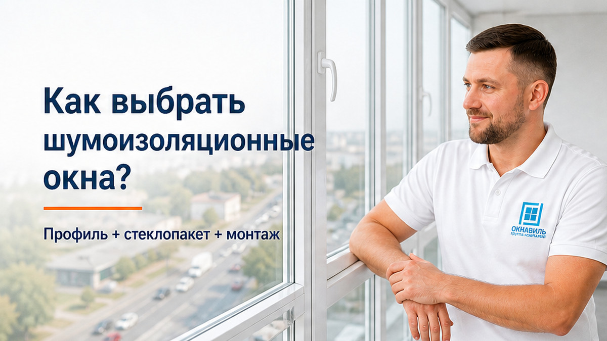 Обложка: эксперт ОкнаВиль на остеклённом балконе с планшетом, тёмный Roboto Bold, без нижней плашки