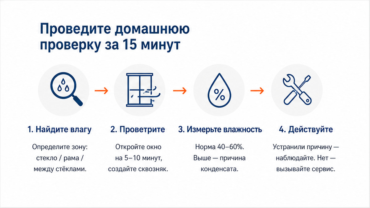 Схема домашней проверки конденсата за 15 минут