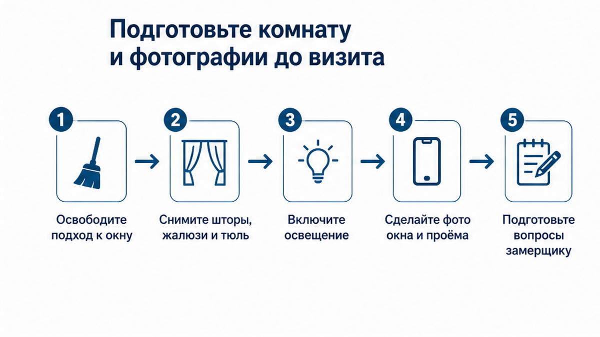 Схема подготовки комнаты и фото до визита замерщика