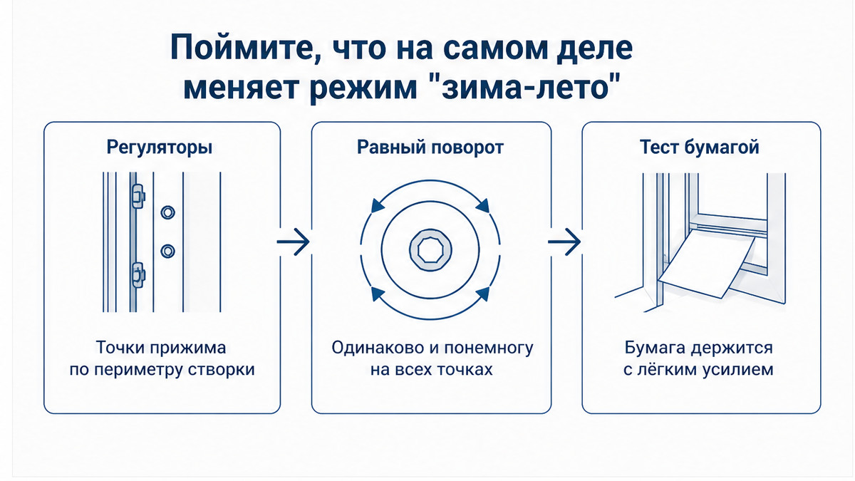 Схема: что меняет сила прижима и шаги настройки точек прижима