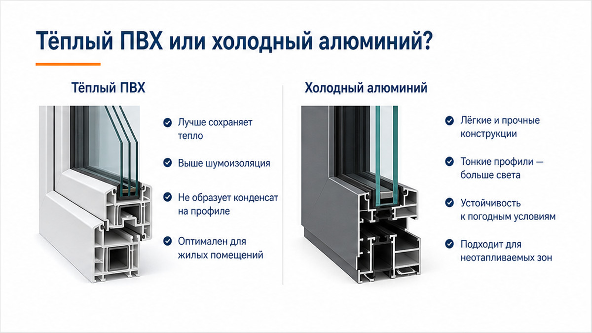 Схема workflow / шаги: 3. Как выбрать тёплый или холодный вариант под задачи балкона